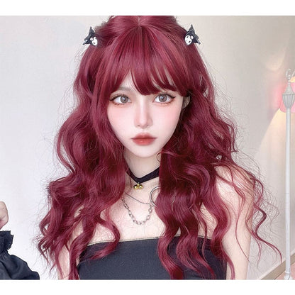 Free Shipping For Hivava Cute Mermaid Style Cherry Red Curly Wig