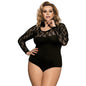 Plus Size Lace Long Sleeve Bodysuit