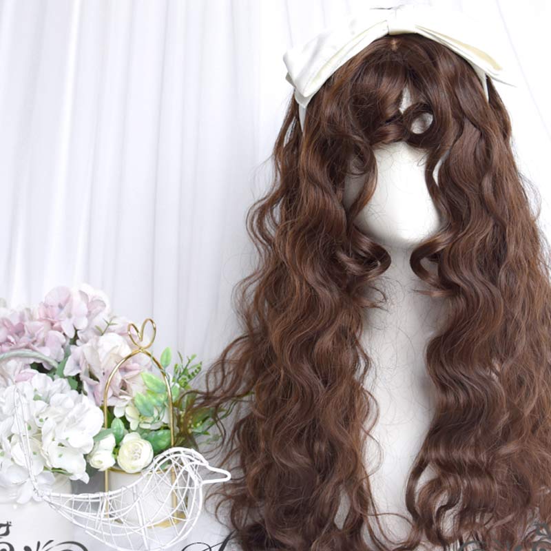 Free Shipping For Hivava Sweet Long Curly Wig With Curly Bangs