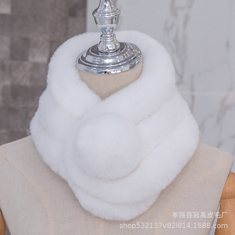 Winter Real Rabbit Fur Scarf - Cozy & Versatile