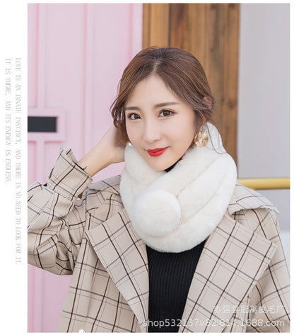 Winter Real Rabbit Fur Scarf - Cozy & Versatile