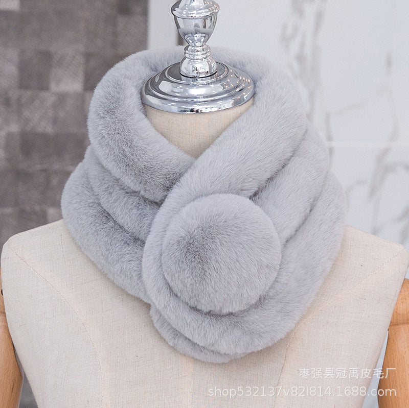 Winter Real Rabbit Fur Scarf - Cozy & Versatile