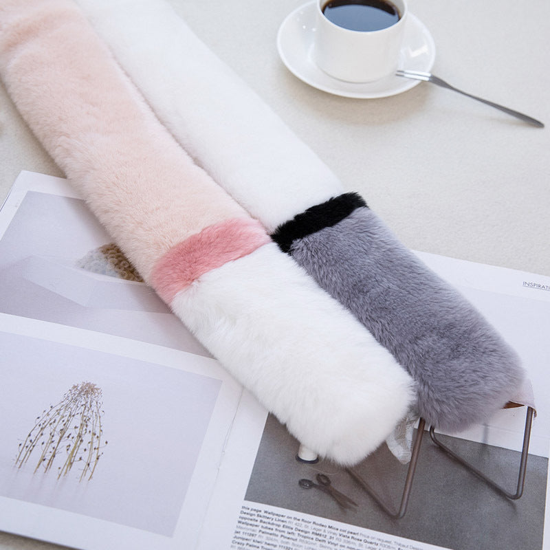 Warm Real Rabbit Fur Winter Scarf for Women & Kids