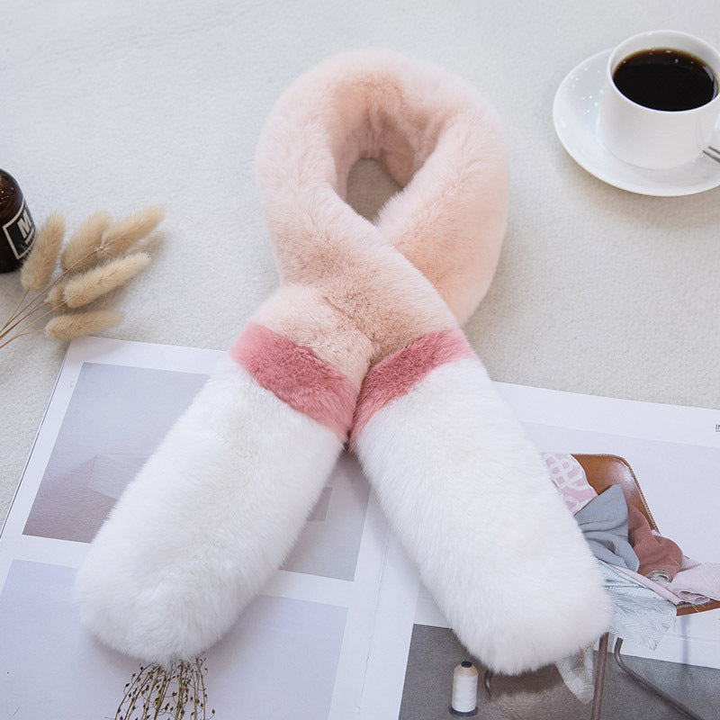 Warm Real Rabbit Fur Winter Scarf for Women & Kids