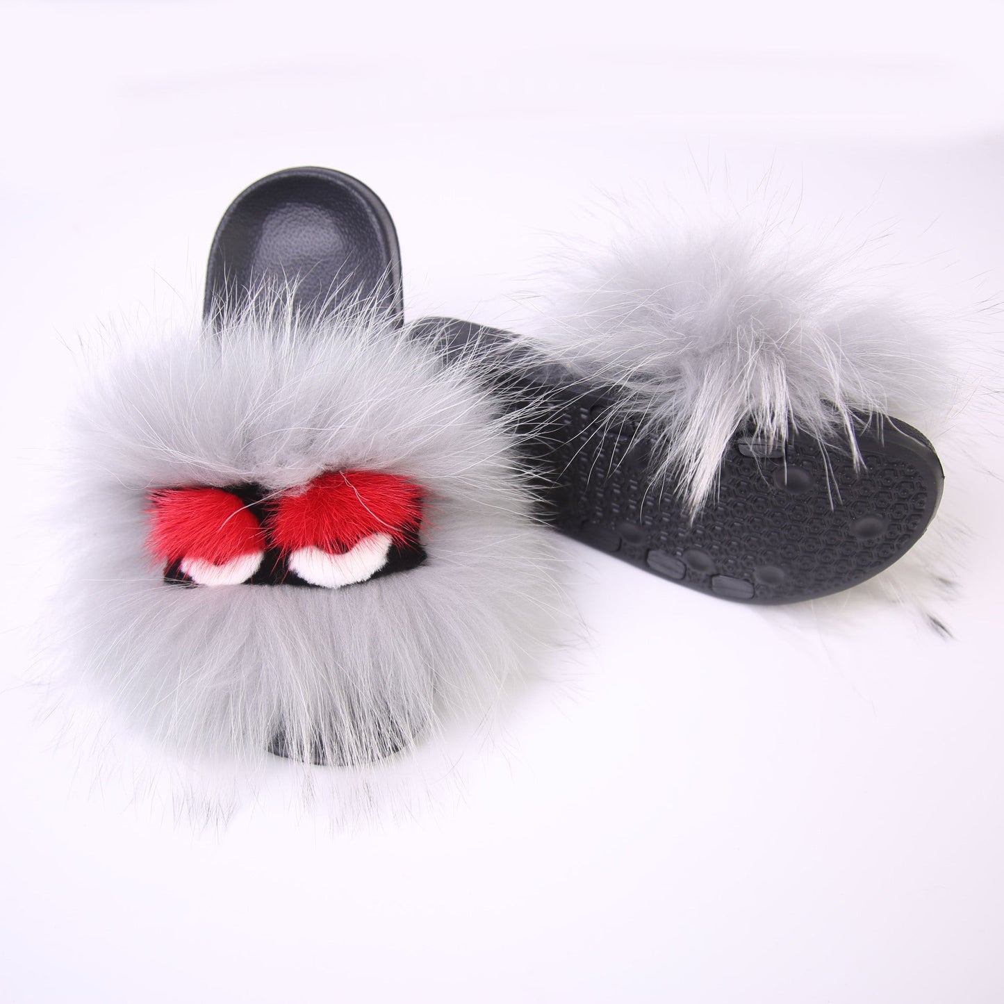 Summer Fuzzy Fox Slippers - Women's Monster Face Indoor Shoes