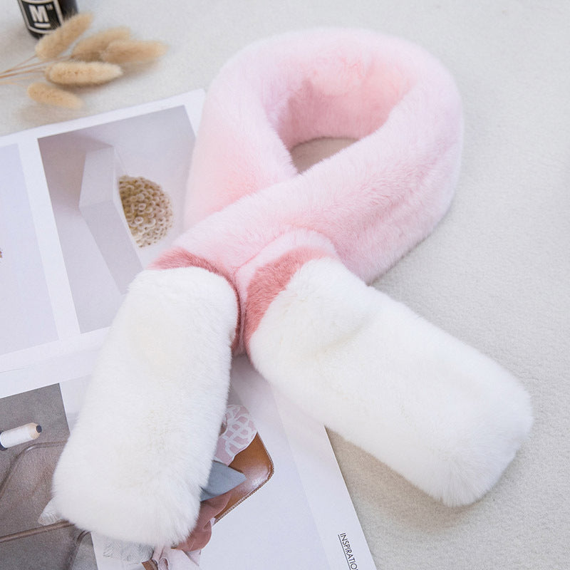 Warm Real Rabbit Fur Winter Scarf for Women & Kids