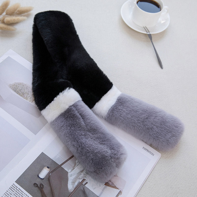 Warm Real Rabbit Fur Winter Scarf for Women & Kids