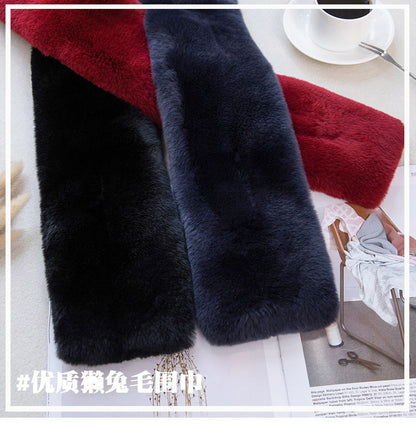 Warm Real Rabbit Fur Scarf for Winter