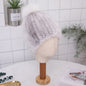 Warm Mink Fur Fox Pom Pom Hat