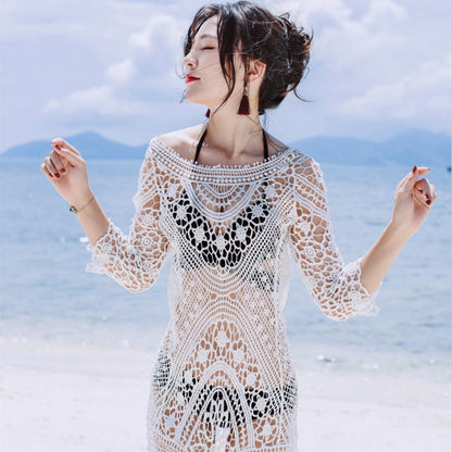 Sexy Lace Backless Bikini Cover-Up Dress