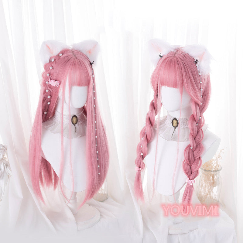 Free Shipping For Hivava Cute Pink Long Straight Wig