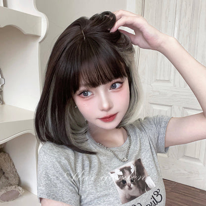 Free Shipping For Hivava Casual Series Short Brown and Silver Bob Wig