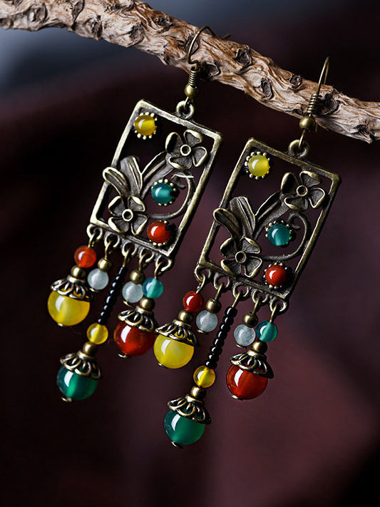 Vintage Colorful Geometric Beads Earrings-Homeunderwear