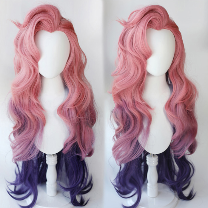 Free Shipping For Hivava LoL Seraphine Cosplay Loose Wave Pink Mixed Purple Wig