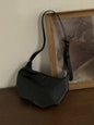 Vintage PU Zipper Pleated Solid Color Shoulder Bag Crossbody Bag-Homeunderwear