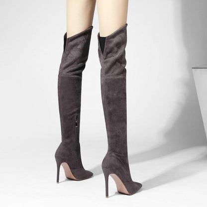 Pointed Slim High Heel Side Zipper  Over The Knee Women's Boot