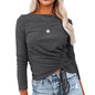 Autumn And Winter Fashion Slim Drawstring Sweater Top