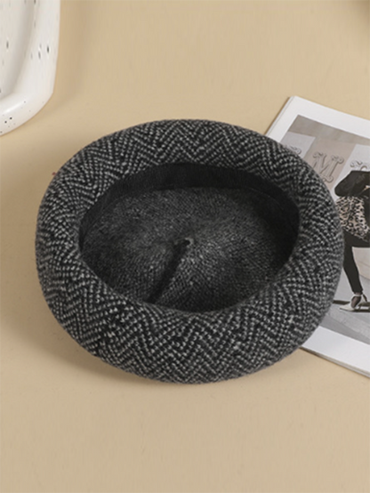 British Style Vintage Wool Beret Hat-Homeunderwear