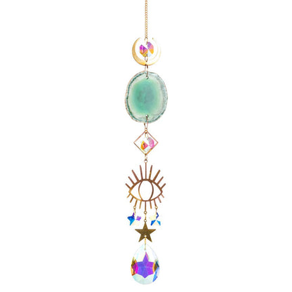 Free Shipping For EVIL EYE/AGATE CRYSTAL SUNCATCHER