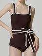 Sunbeam Contrast Belted One Piece Swimsuit