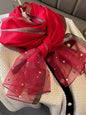 Sun-Protection Beaded See-Through Shawl&Scarf