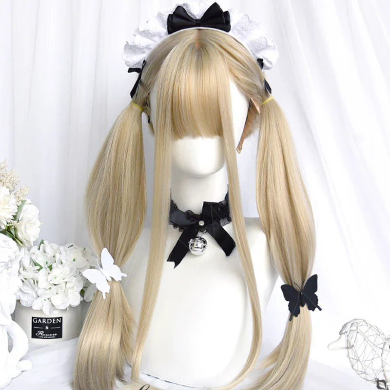 Free Shipping For Hivava Sweet Long Straight Flower Ball Wig With Neat Bangs