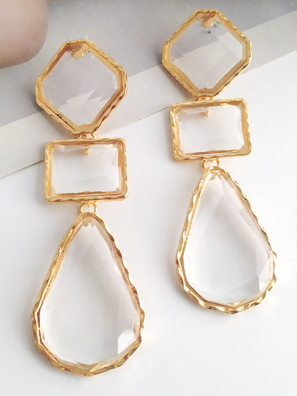 Geometric Split-Joint Drop Earrings