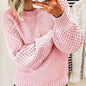 Free Shipping ForThickened warm sweater solid color outer wear knitted pullover top knitted sweater