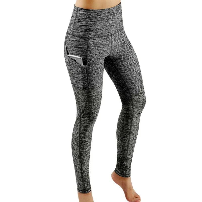 Free Shipping For High-Waist Yoga Leggings with Tummy Control, Ruched Booty, and Pockets (S-2XL)