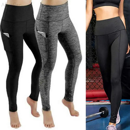 Free Shipping For High-Waist Yoga Leggings with Tummy Control, Ruched Booty, and Pockets (S-2XL)