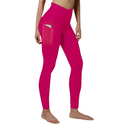 Free Shipping For High-Waist Yoga Leggings with Tummy Control, Ruched Booty, and Pockets (S-2XL)