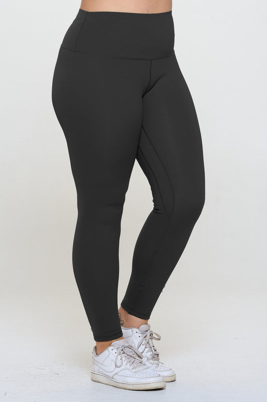 Free Shipping For Plus Size High Rise Active Fleece Lined Leggings