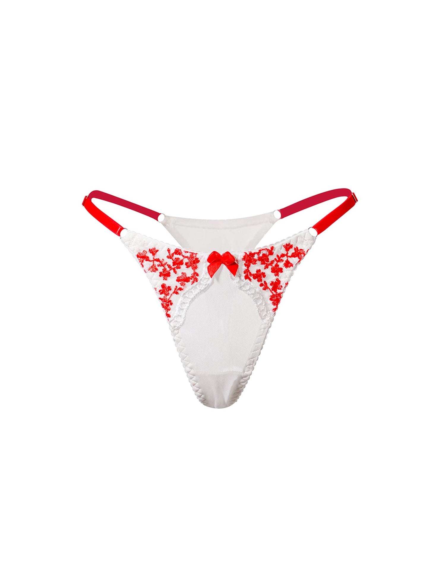 Free Shipping For  Luxurious Red Floral Thong