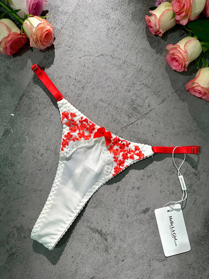 Free Shipping For  Luxurious Red Floral Thong