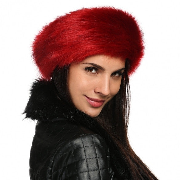 Zeogoo Women Fashion Winter Faux Fur Russian Cossack Style Headband Ski Hat Ear Warmer