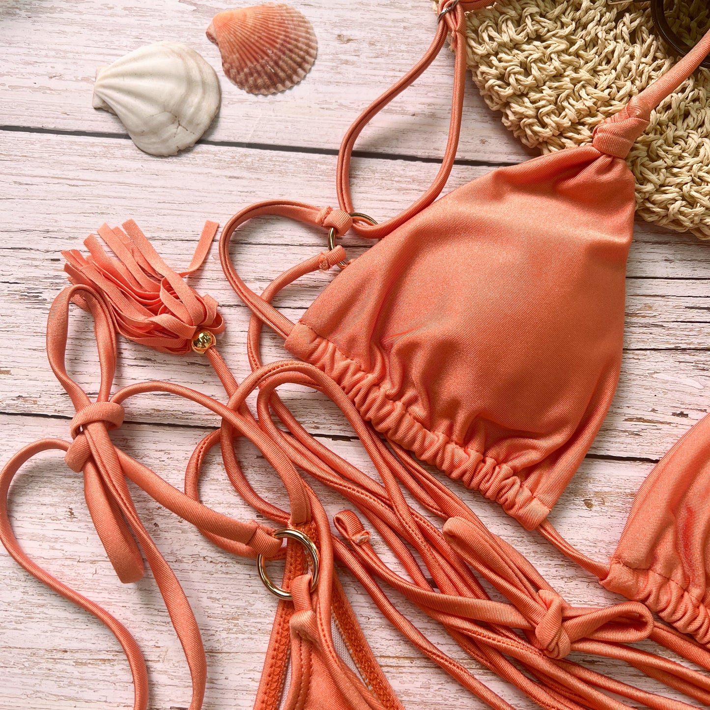 Free Shipping For Orange Up Triangle Bikini Set