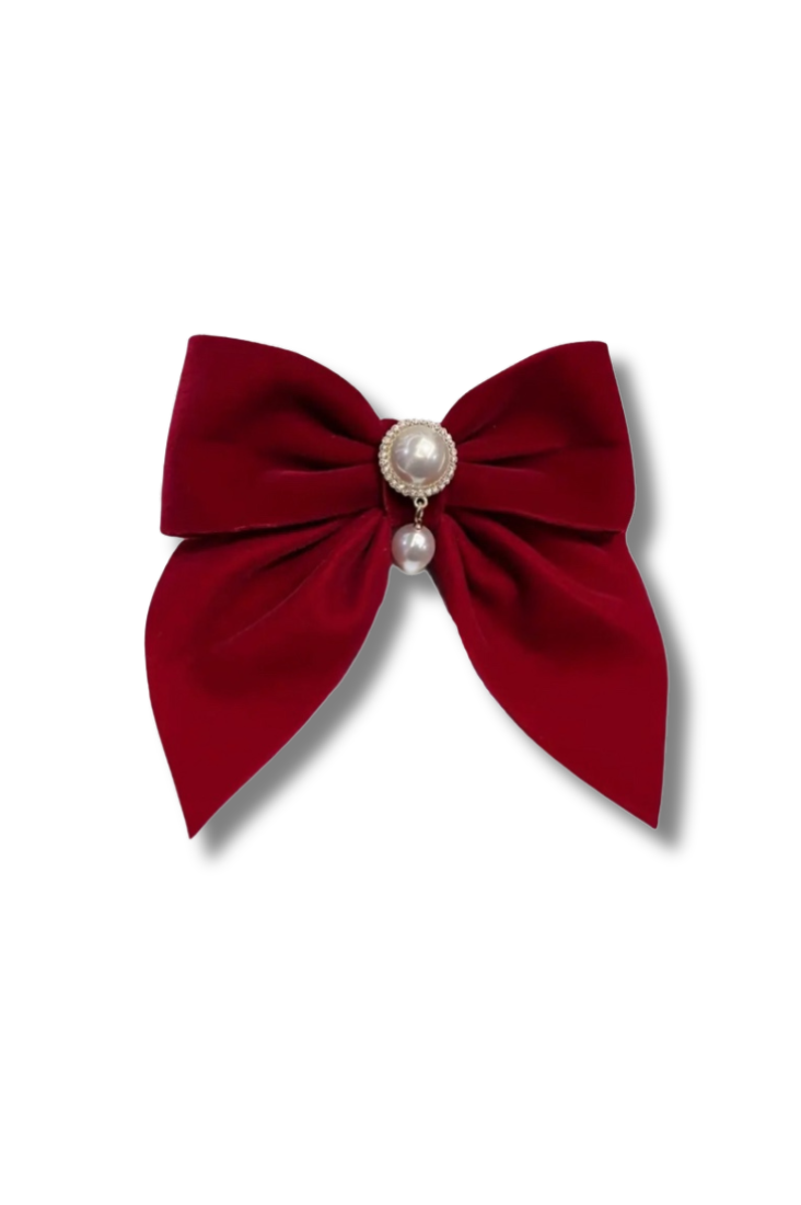 Free Shipping For Pearl Velvet Hair Bow