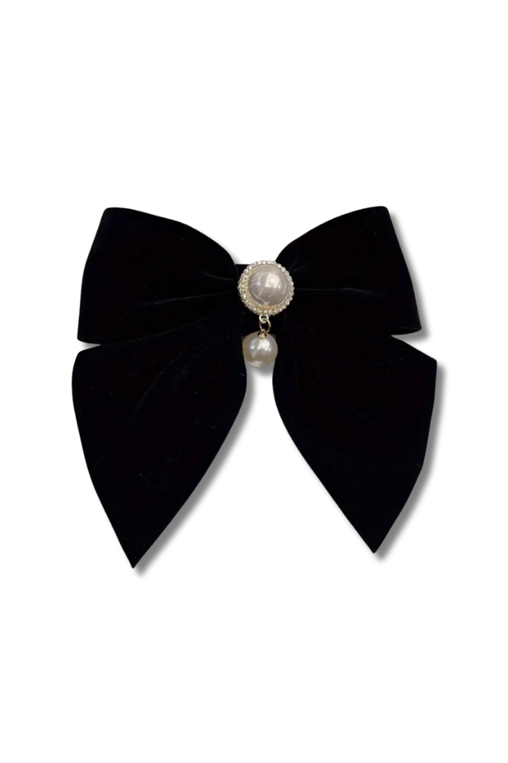 Free Shipping For Pearl Velvet Hair Bow