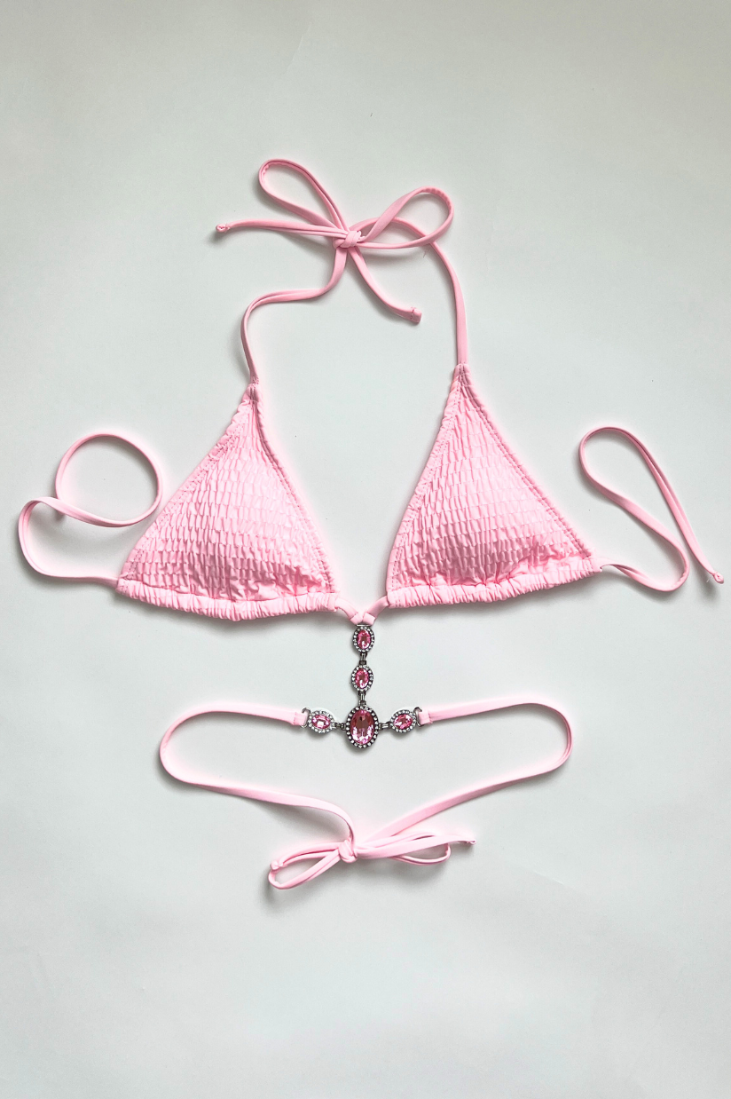 Free Shipping For Emily Crystal Bikini Top
