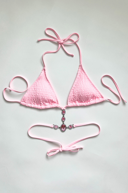 Free Shipping For Emily Crystal Bikini Top