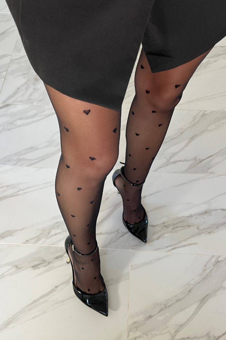 Free Shipping For Heart Tights - Black