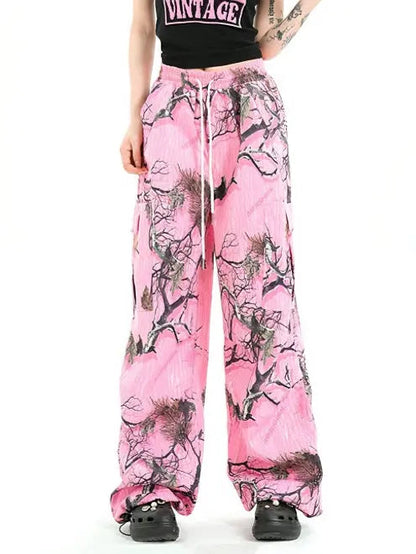 Free Shipping For 'Adventure' Graffiti Forests Oversized Drawstring Pants