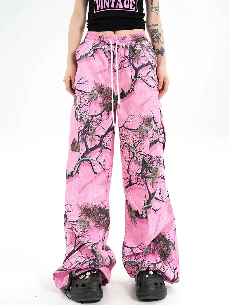 Free Shipping For 'Adventure' Graffiti Forests Oversized Drawstring Pants