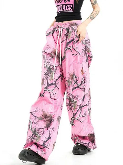 Free Shipping For 'Adventure' Graffiti Forests Oversized Drawstring Pants