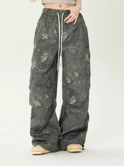 Free Shipping For 'Adventure' Graffiti Forests Oversized Drawstring Pants