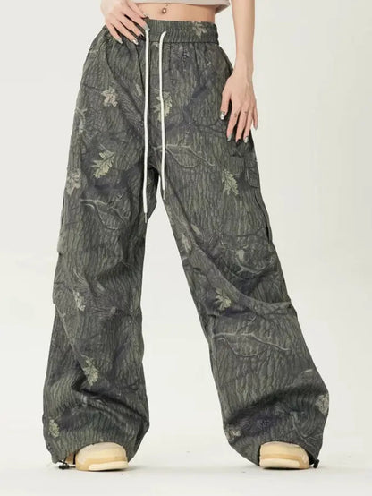 Free Shipping For 'Adventure' Graffiti Forests Oversized Drawstring Pants