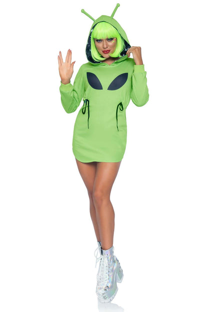 Free Shipping For Alien Fleece Hoodie Dress