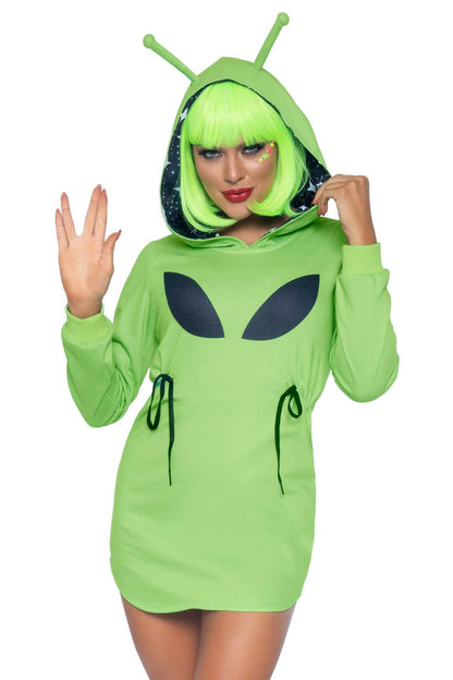 Free Shipping For Alien Fleece Hoodie Dress