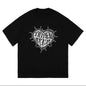 Free Shipping For 'Alive' Punk Heart Pattern Black T-shirt