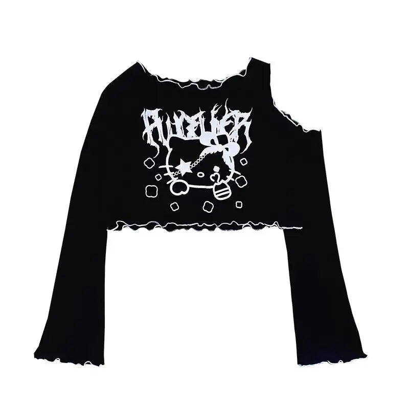 Free Shipping For 'Aphrodite' dark kitten Long Sleeves Top